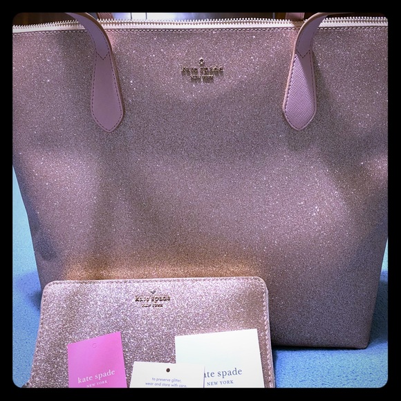 Pink Kate Spade purse/computer bag and wallet